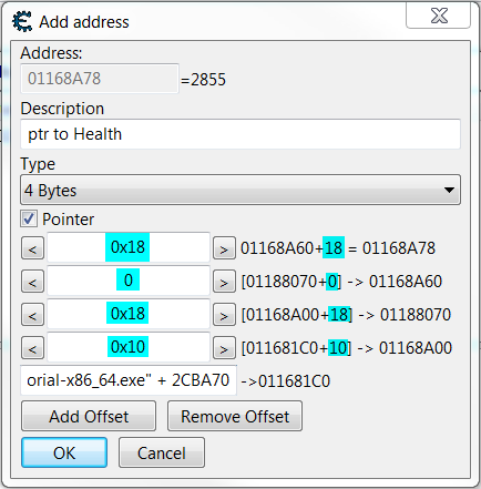 Get the base Address from a multilevel pointer level-4 Example