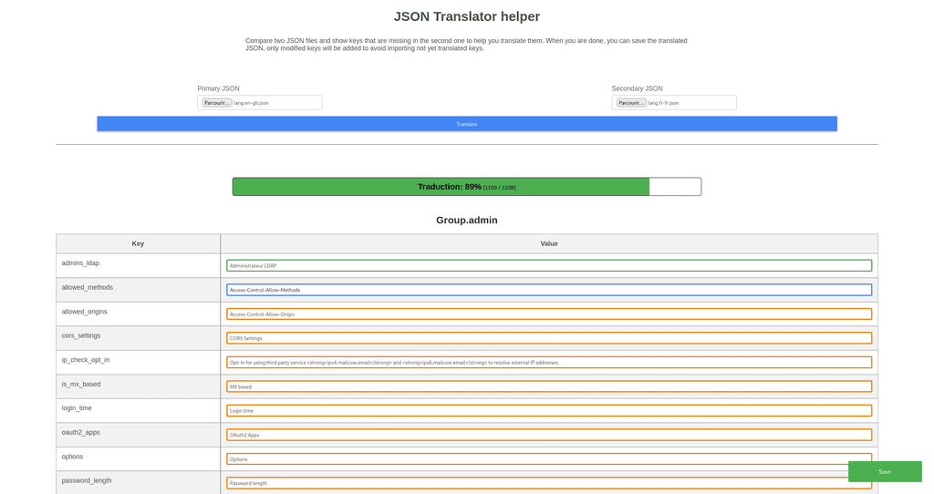 JSON Translator Helper screenshot