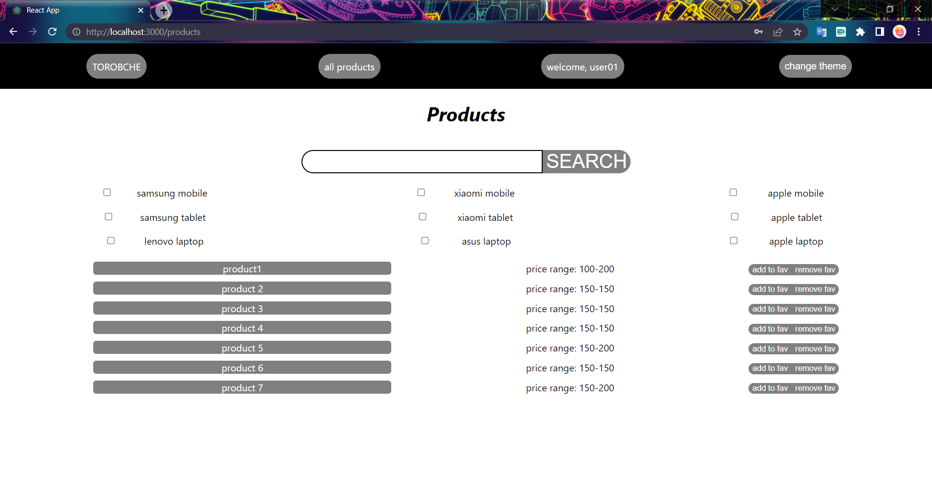 products page