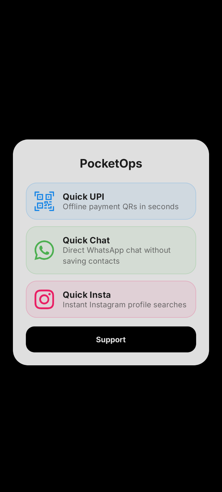 Main Dashboard Menu
