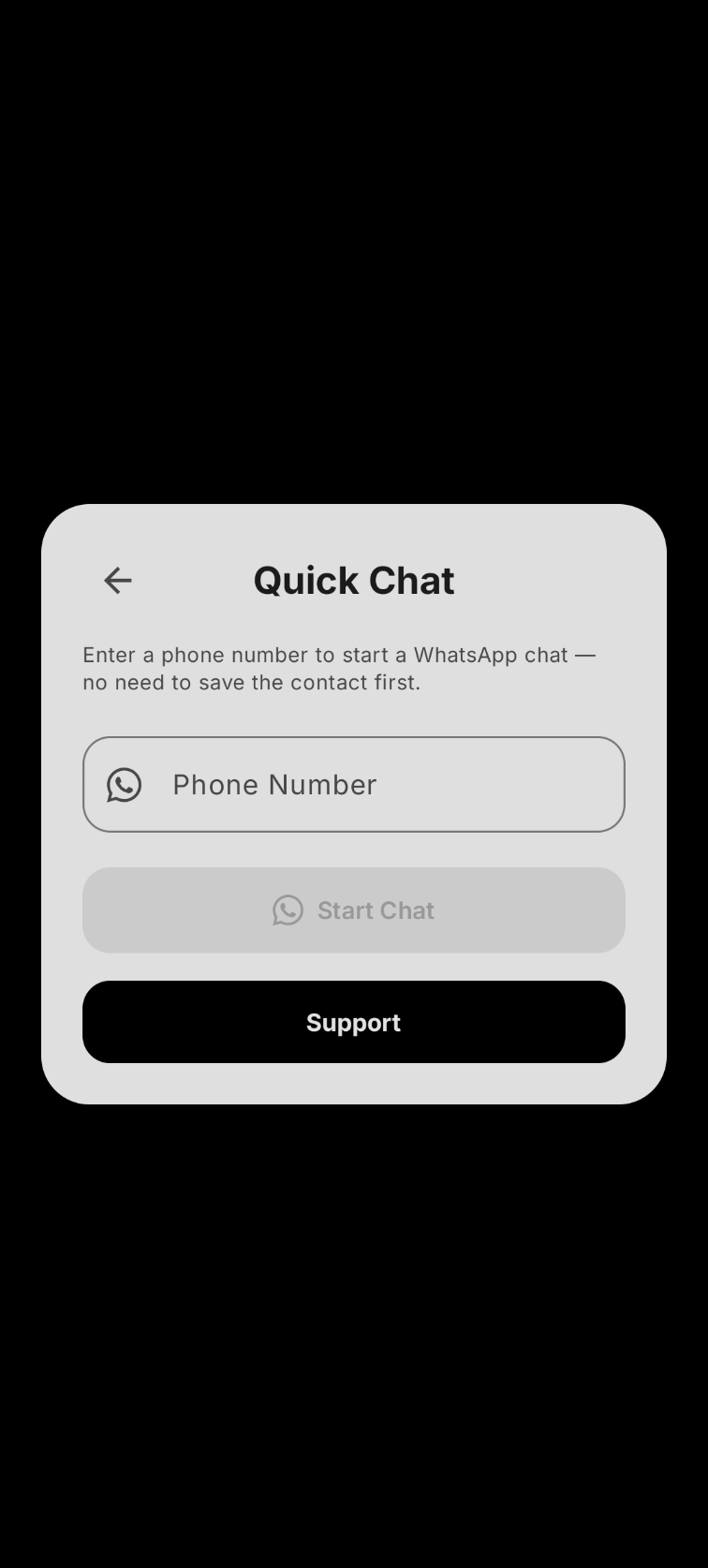 Quick Chat Screen