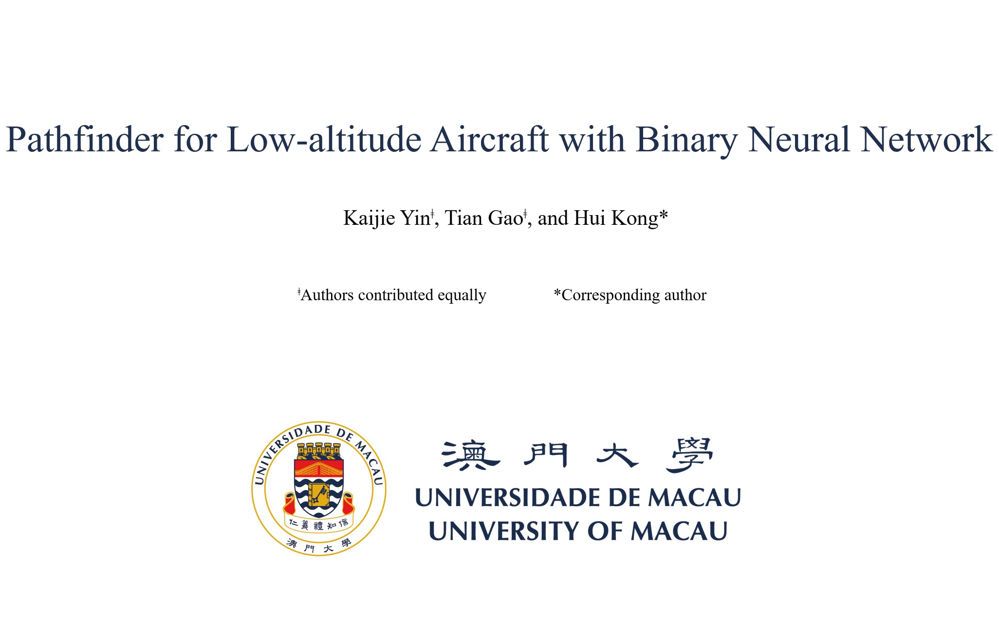 Pathfinder for Low-altitude Aircraft with Binary Neural Network