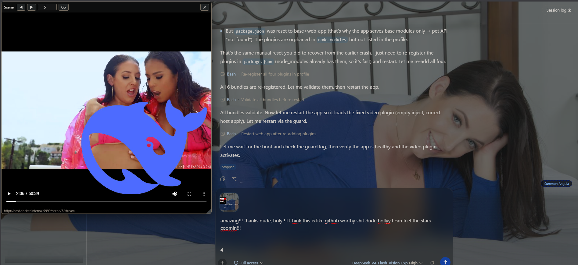 Video player on Stash