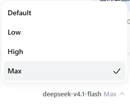 Thinking level menu