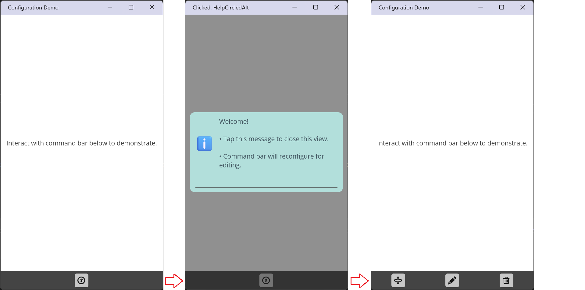 Configurable Command Bar