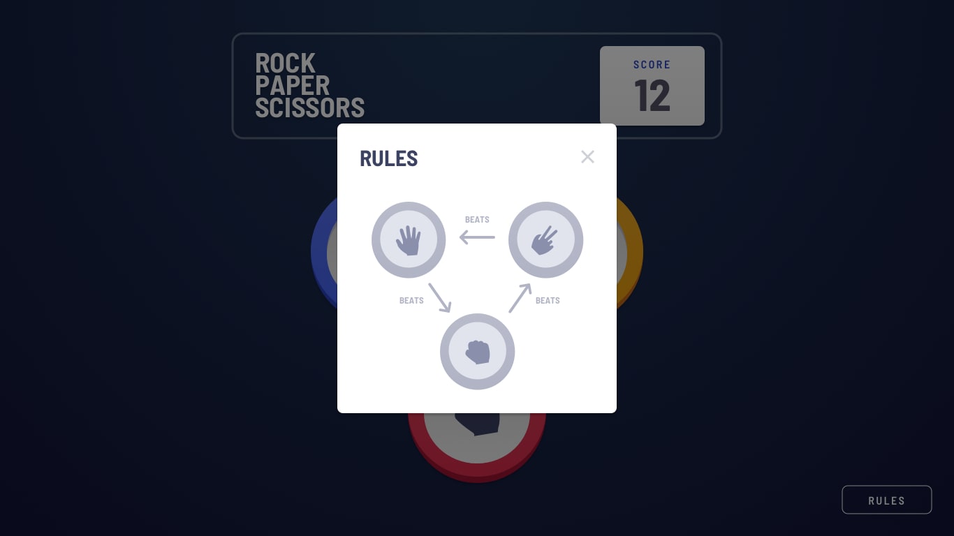 Rules preview for rock paper Scissors