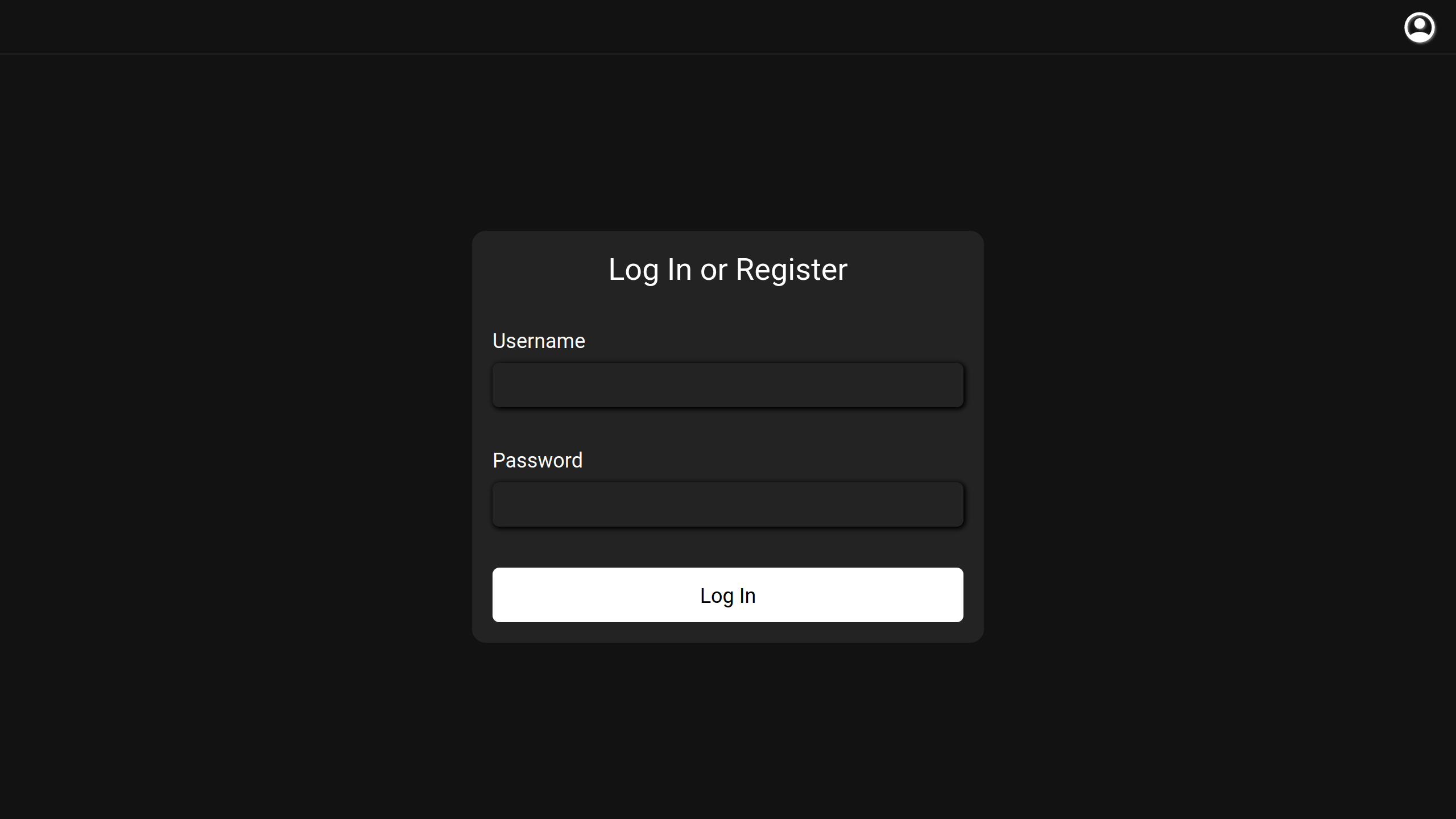 Login page