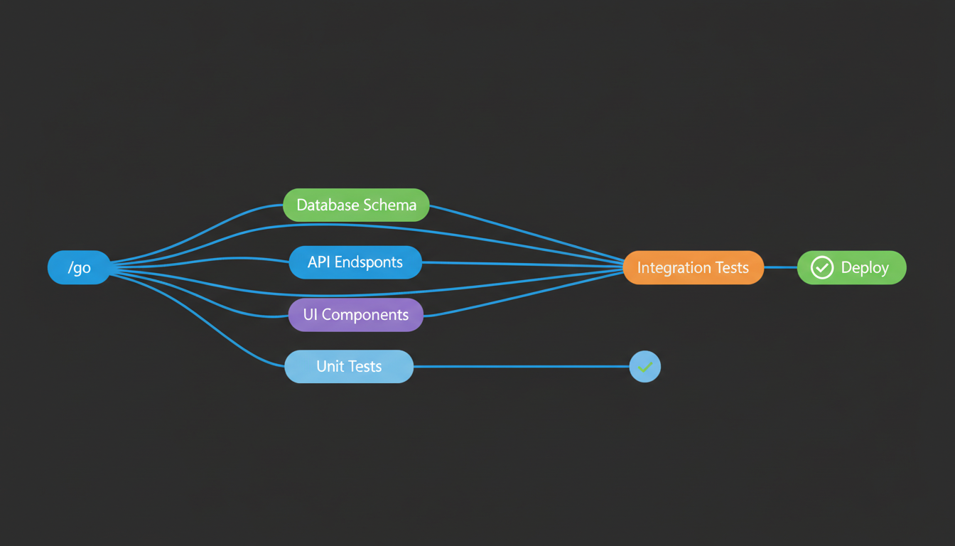 Parallel execution showing independent tasks running at the same time