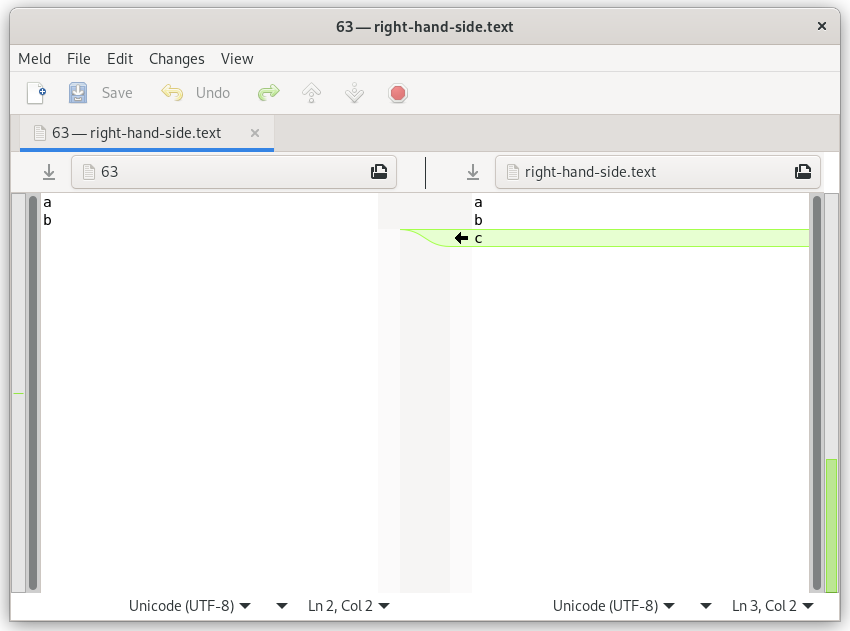 Example visual difference of the clipboard (left-hand side) and right-hand-side.text in Meld.