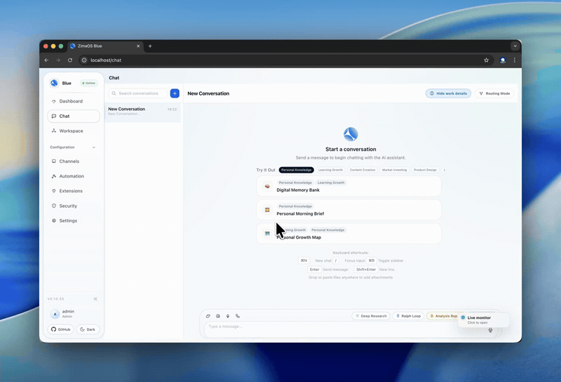 Conversation & Task Execution demo