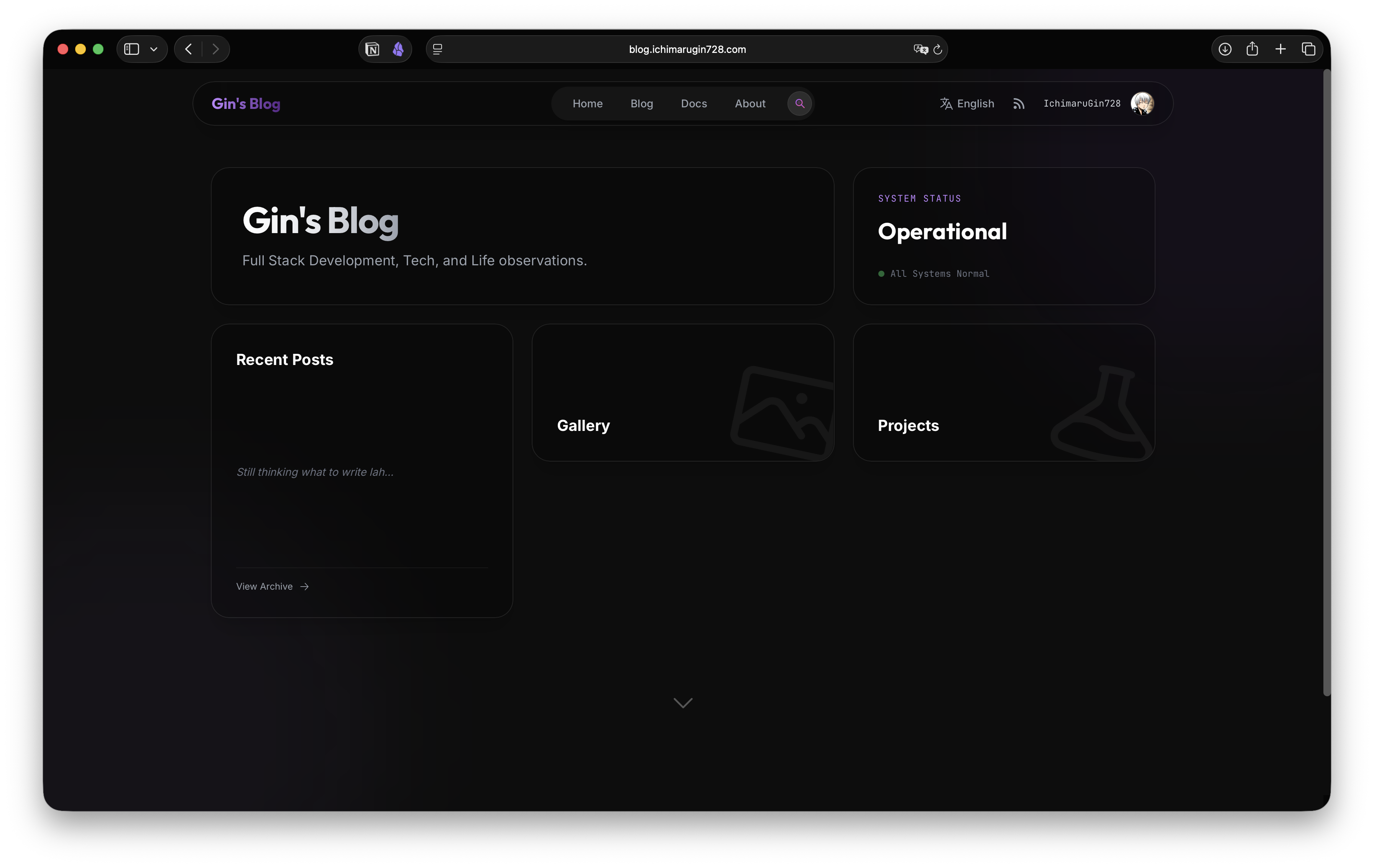 Gins Blog Home Preview