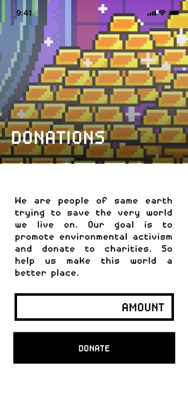 donation screen