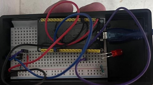Real wiring β ESP32 DevKitC, microswitch COMβGPIO21, NOβGND