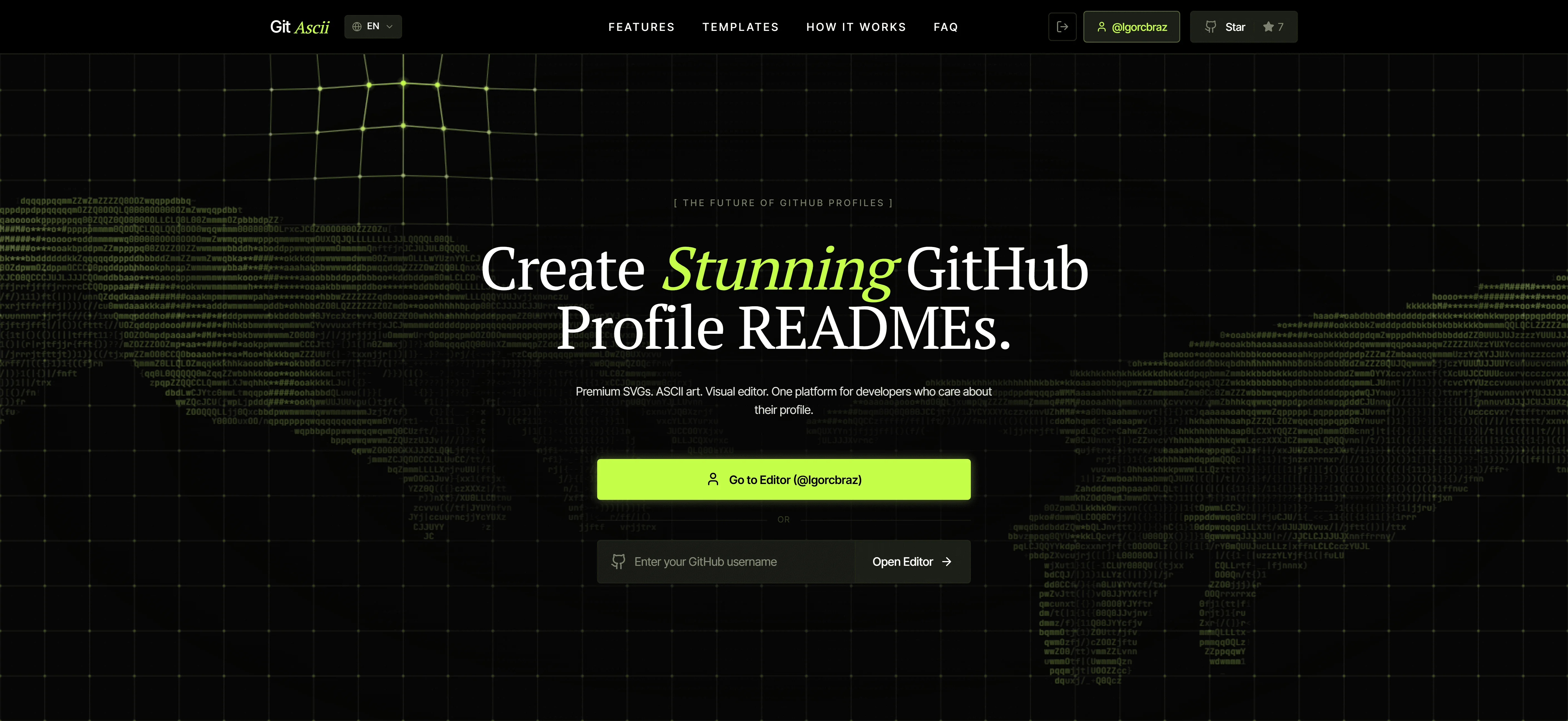 GitAscii Landing Page