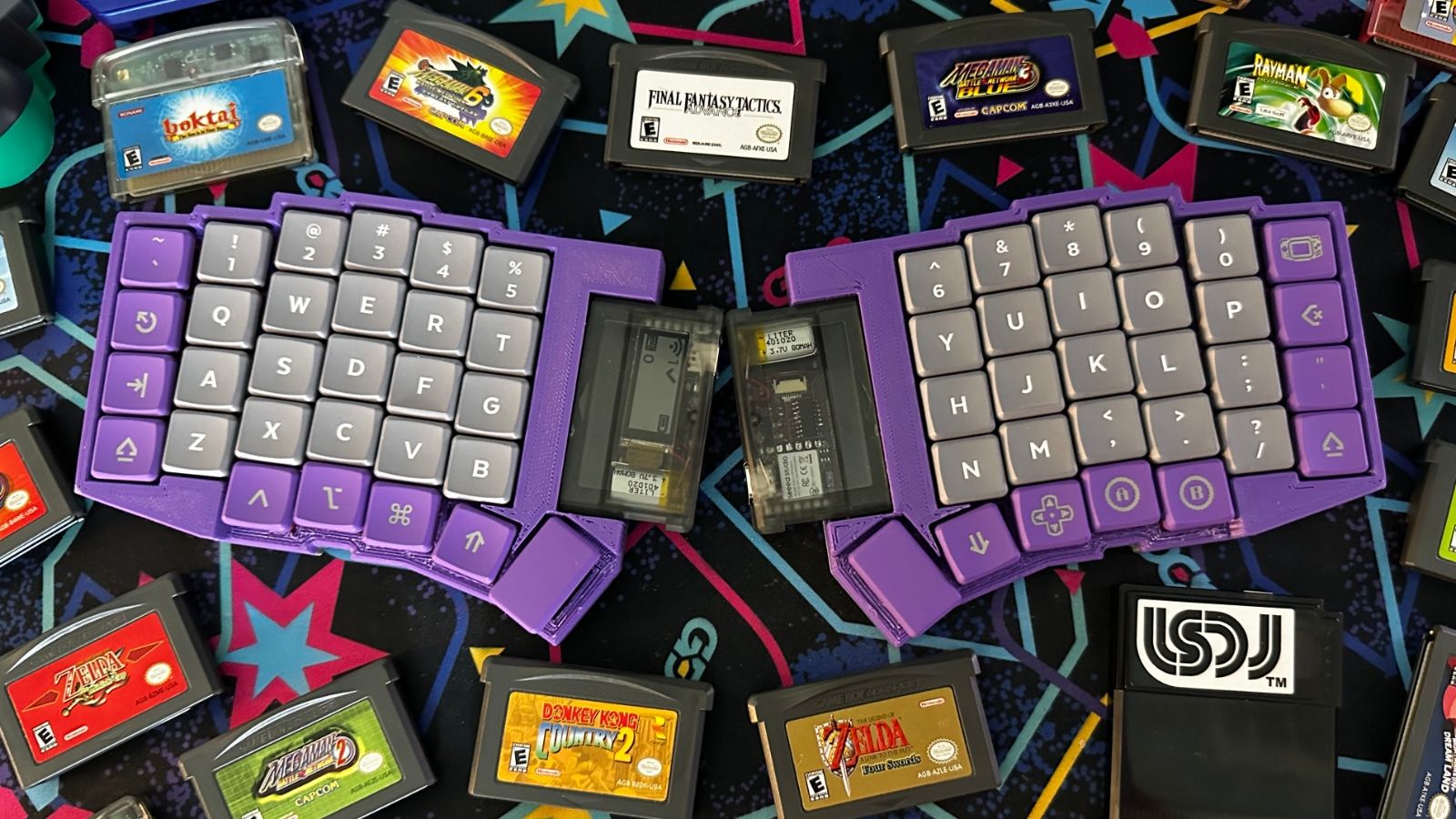 The TypeBoy & TypePak Laying Next To Several GBA Cartridges.