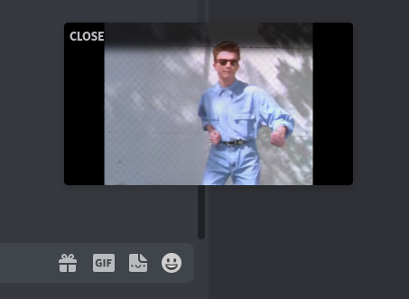 An example of the window playing a video