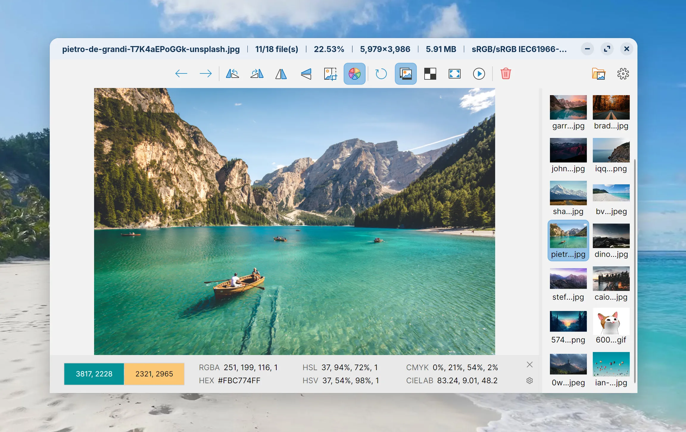 ImageGlass Color Picker tool on Linux