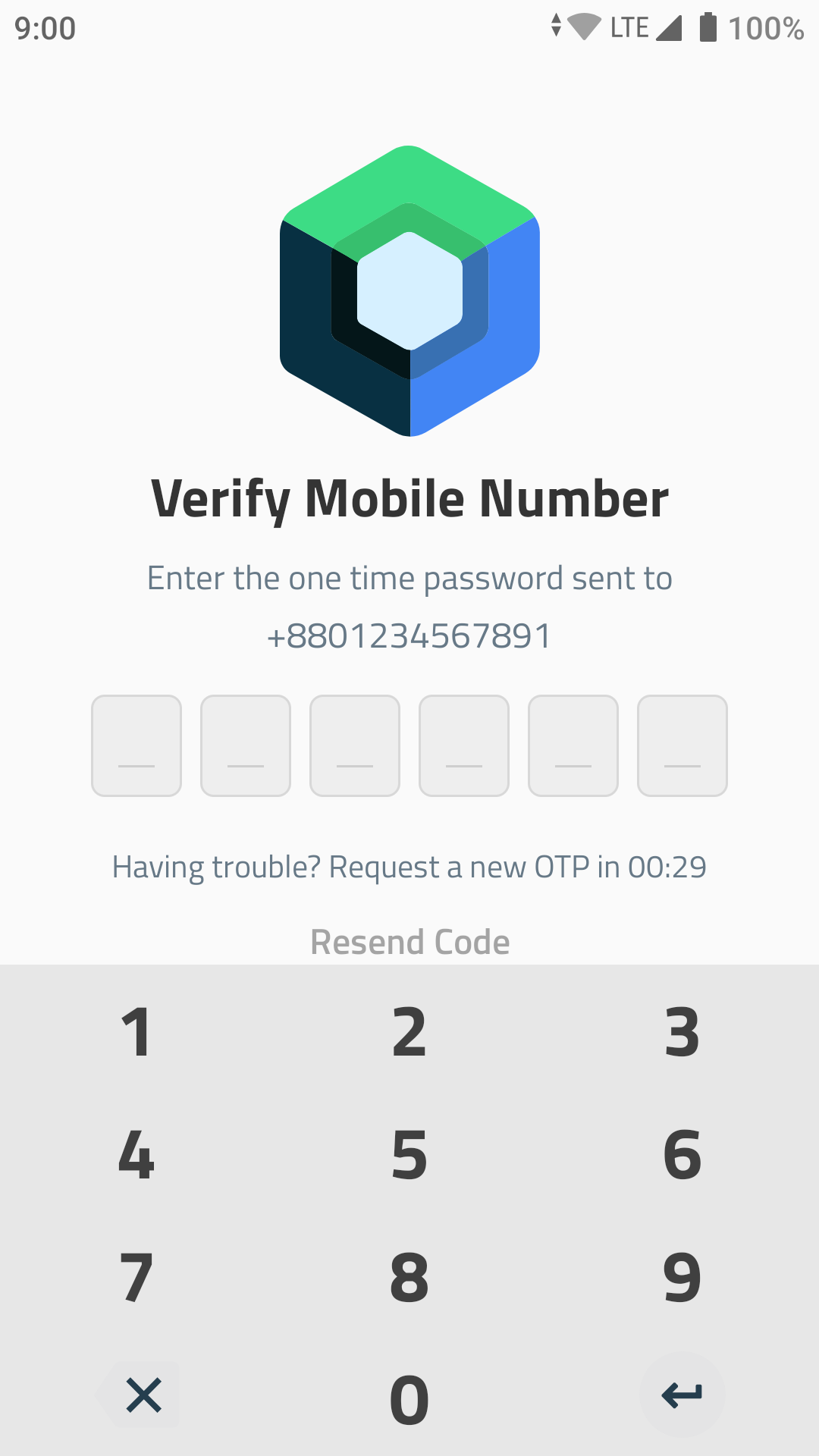 OTP code verify