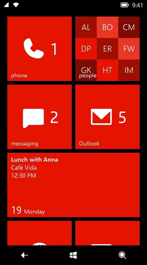 Start in the dark theme with the Red accent