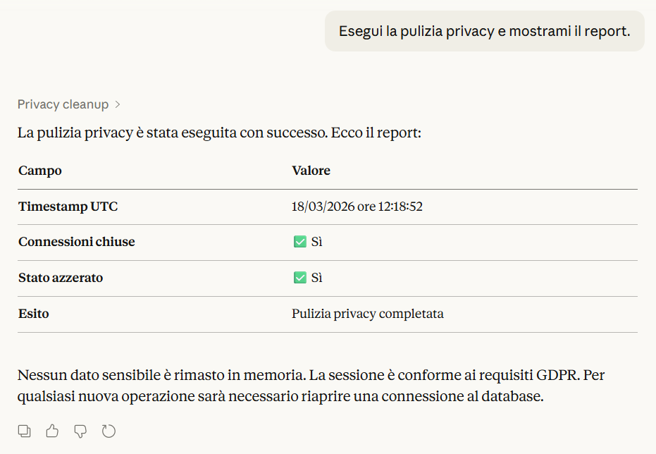 Report privacy cleanup
