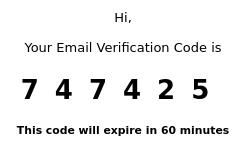 Email Verification Code for Signup or Password Reset