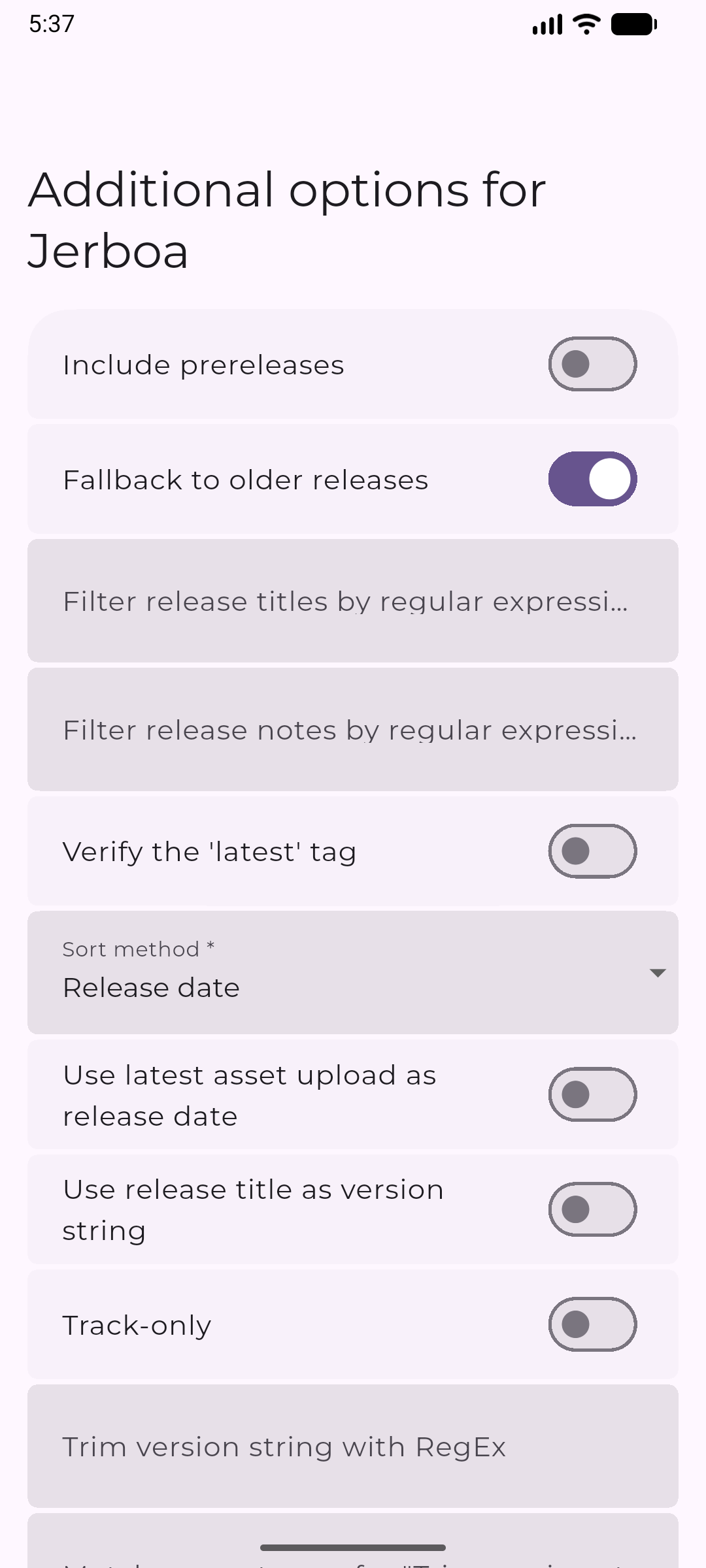 App Options