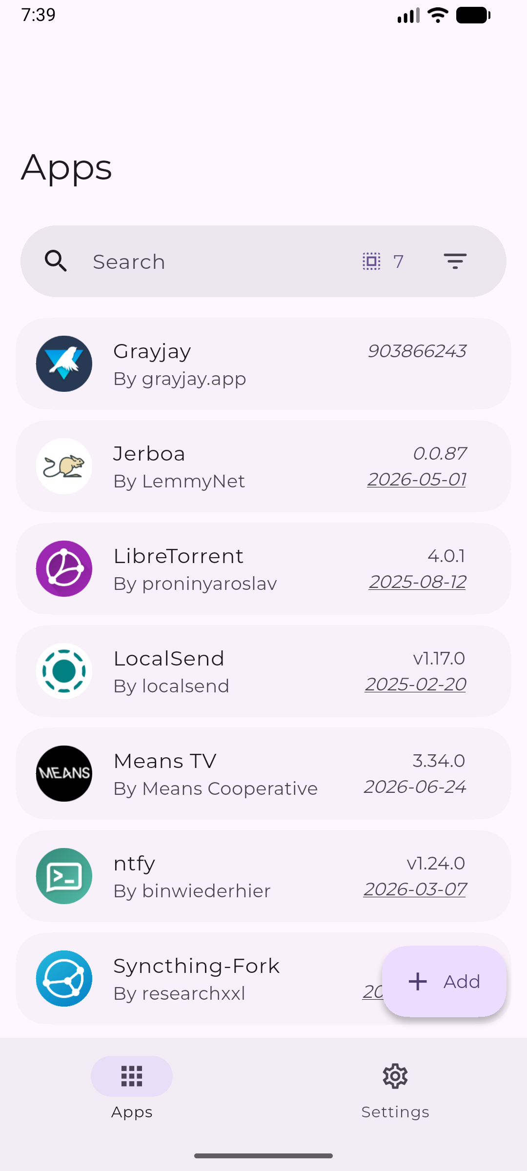 Apps Page