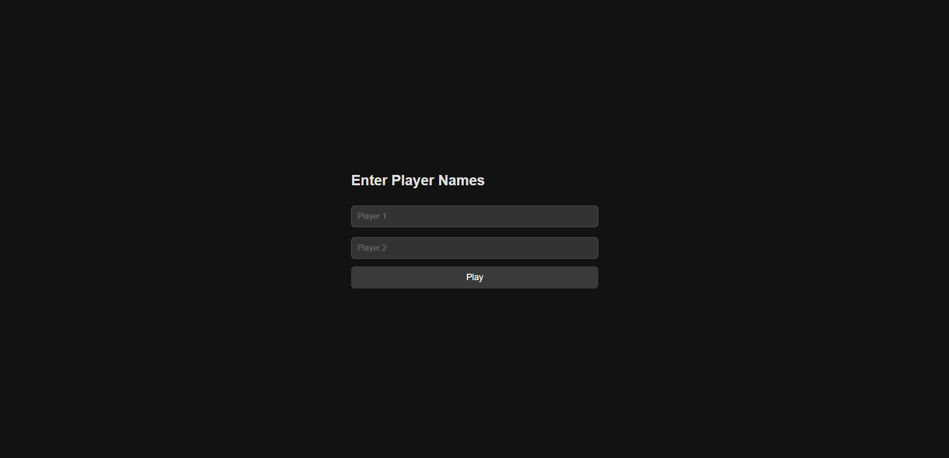 Player Input Page