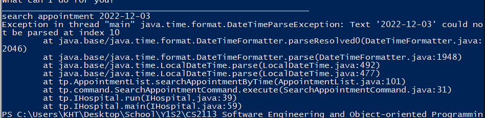 Date.parse Time Exception Java DateTimeParseFormatException when searching appointments by date ...