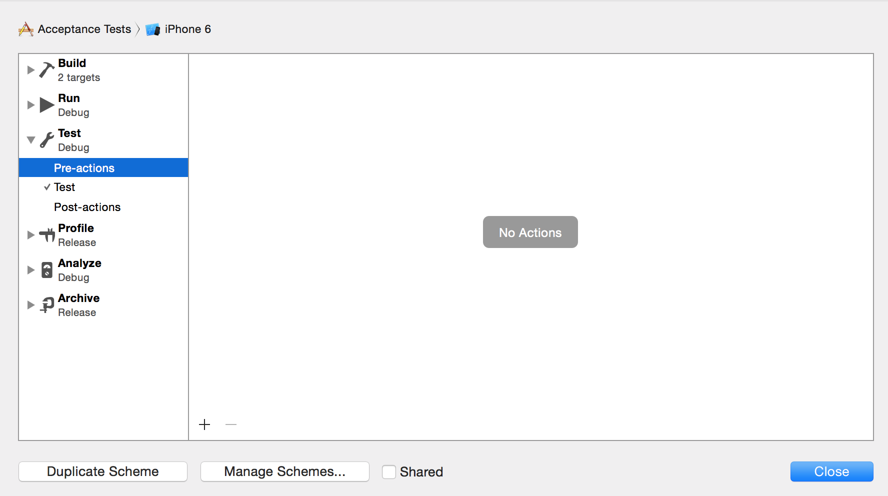 Select 'Test from the left column and Click the arrow to expand out the sub-elements of Test