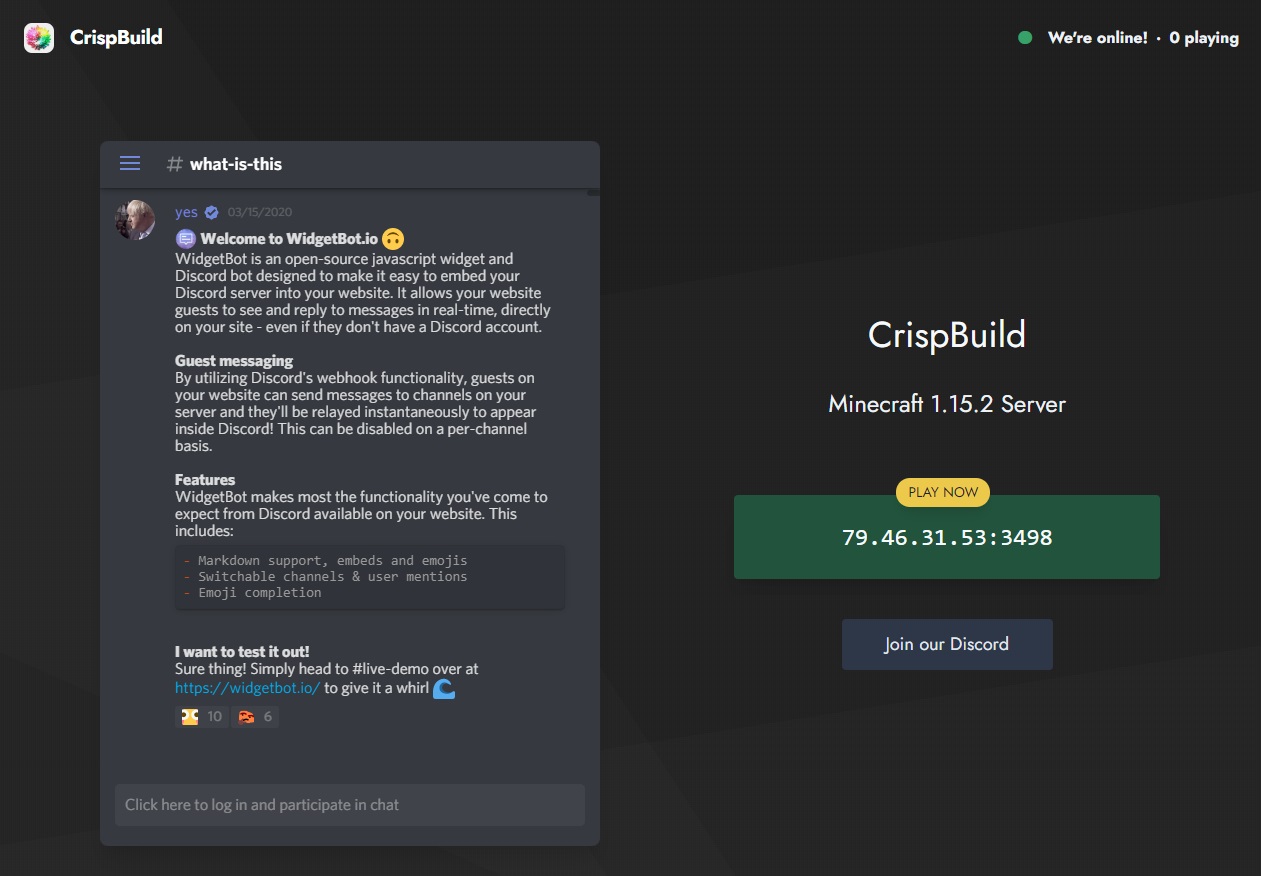 CrispBuild demo