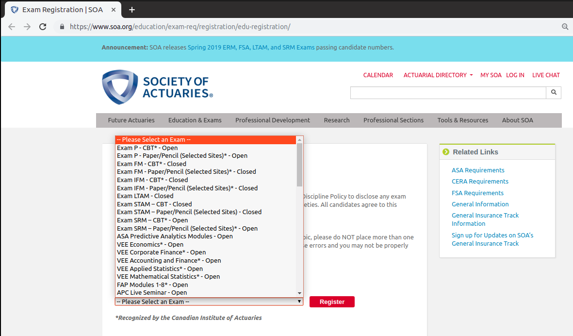 soa registration page