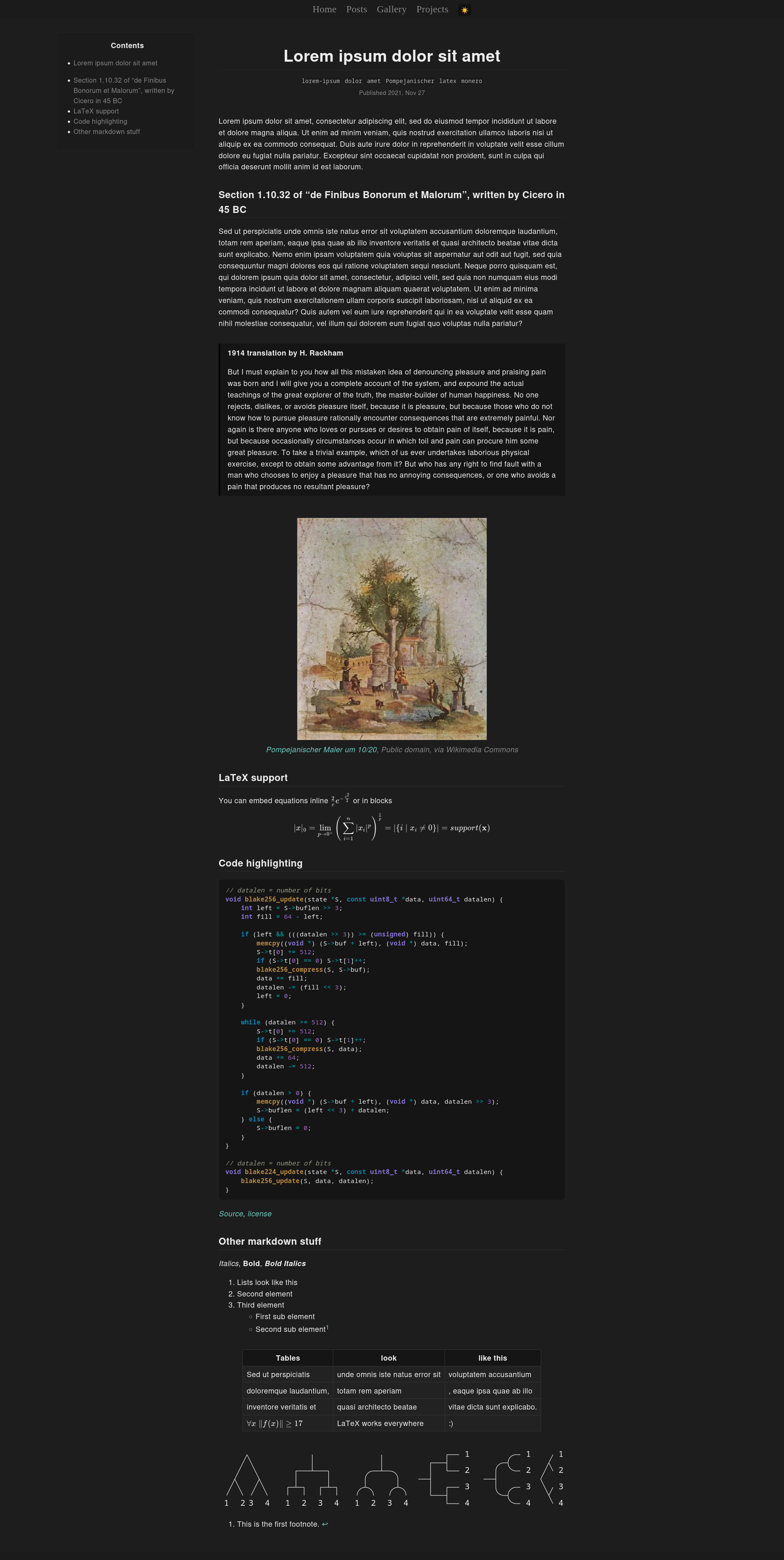 Dark theme screenshot of text and quotes
