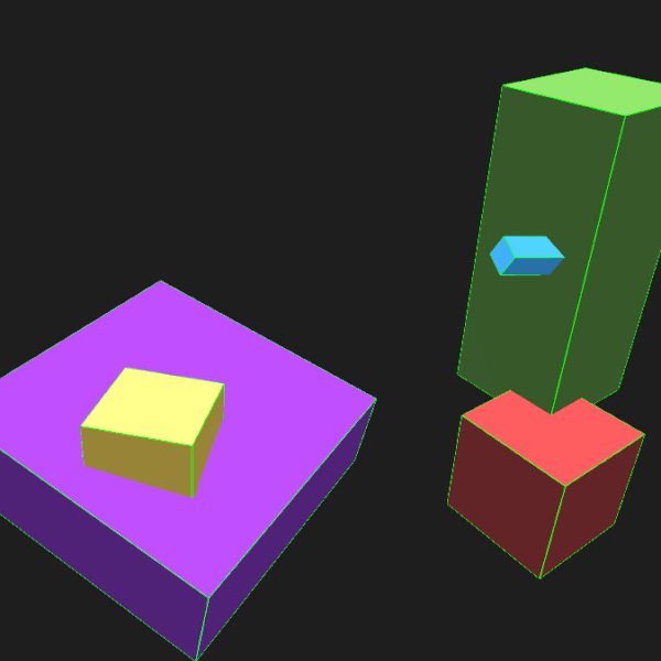 Cubes in various positions and orientations, some with their faces hidden
