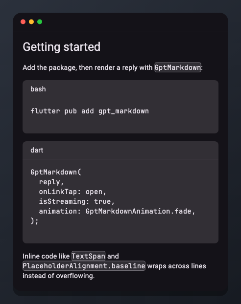 Code rendered by gpt_markdown