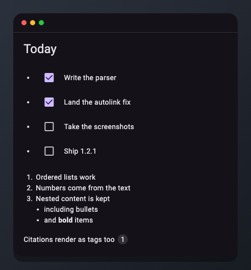 Task lists rendered by gpt_markdown