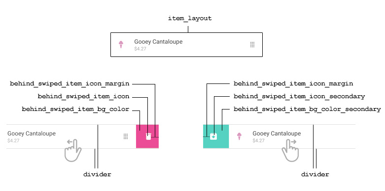 Drag & drop and swipe recycler view; available XML attributes