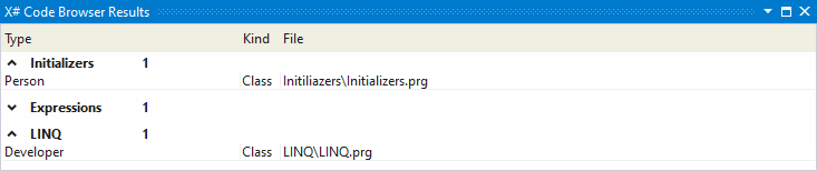 X# Code Browser ToolWindow