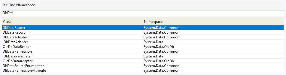 X# Find Namespace