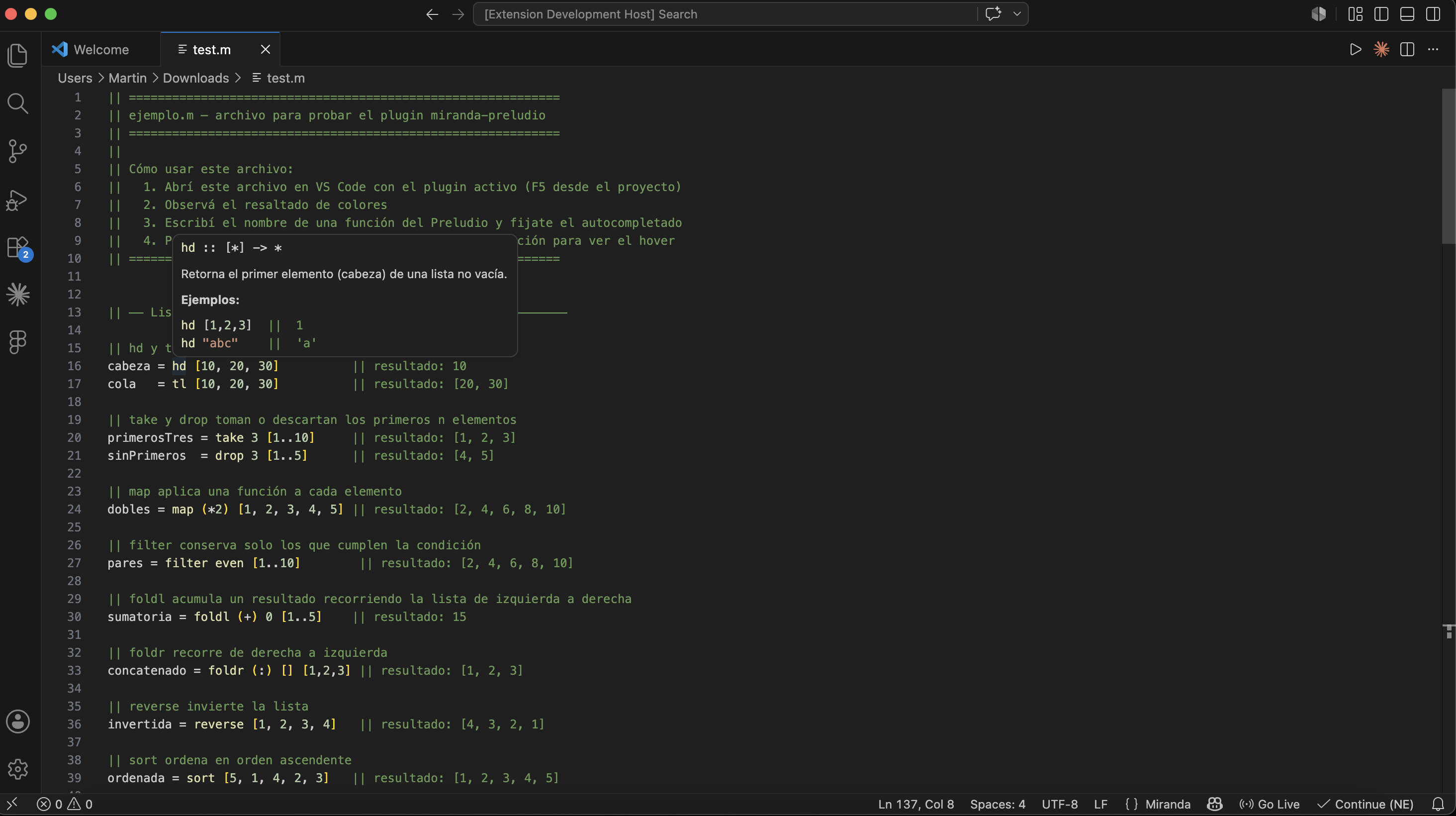 Syntax highlighting and hover