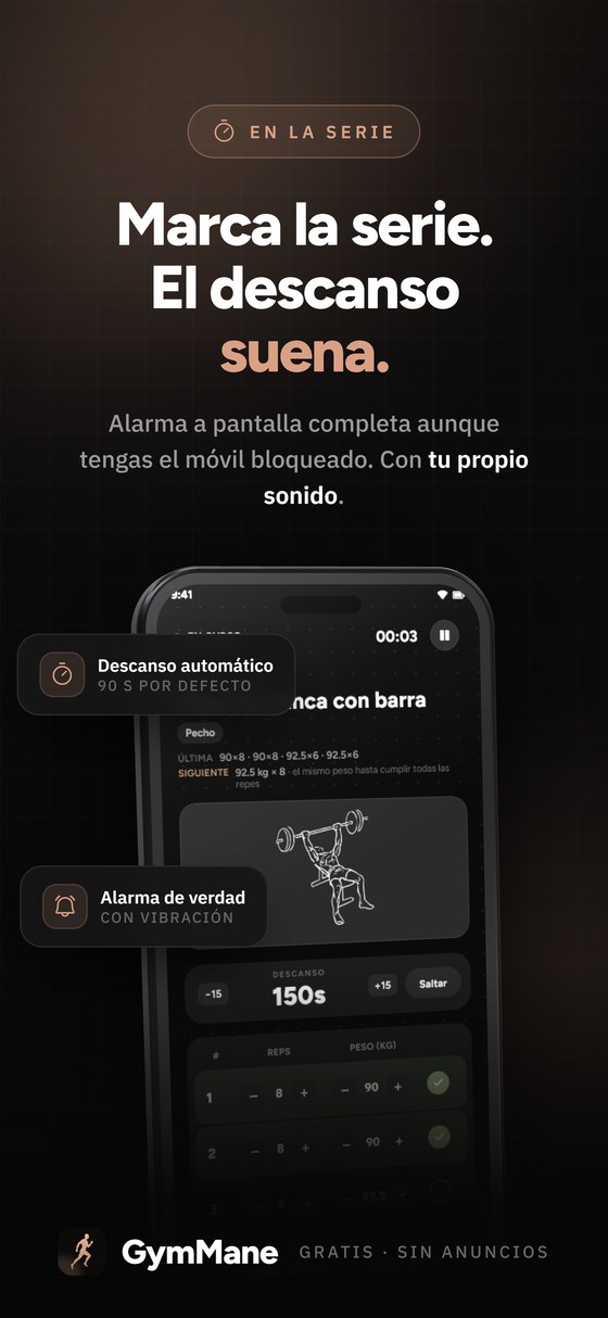 Marca la serie y el descanso suena solo