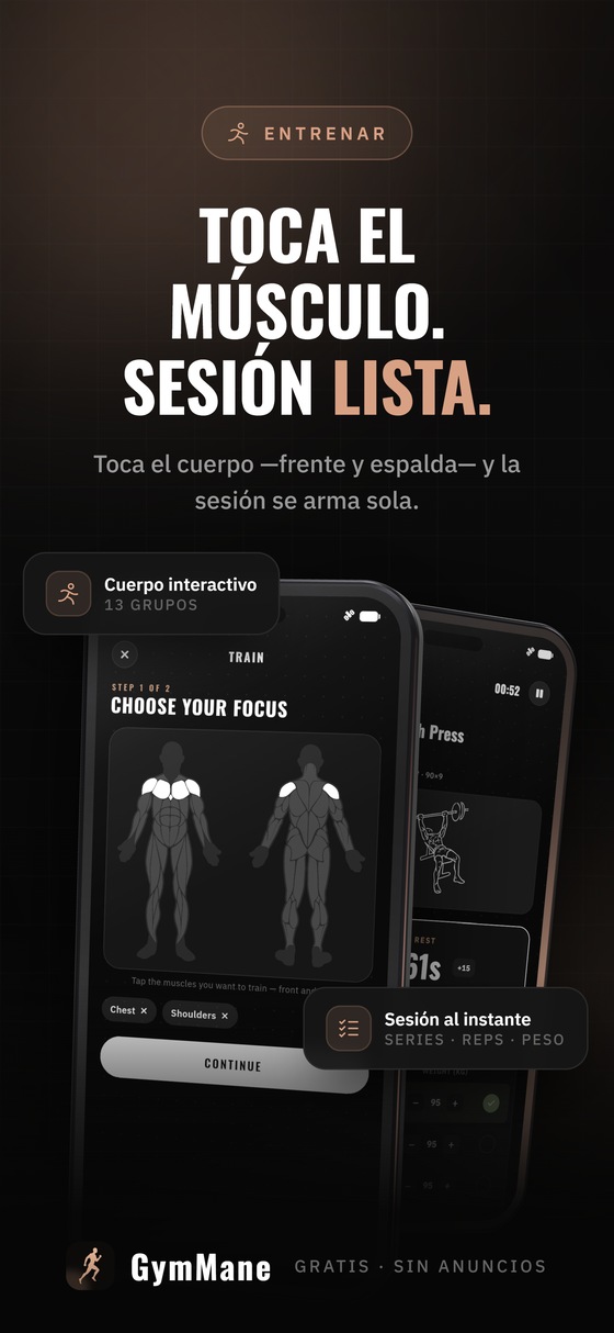 Toca el músculo y tienes la sesión