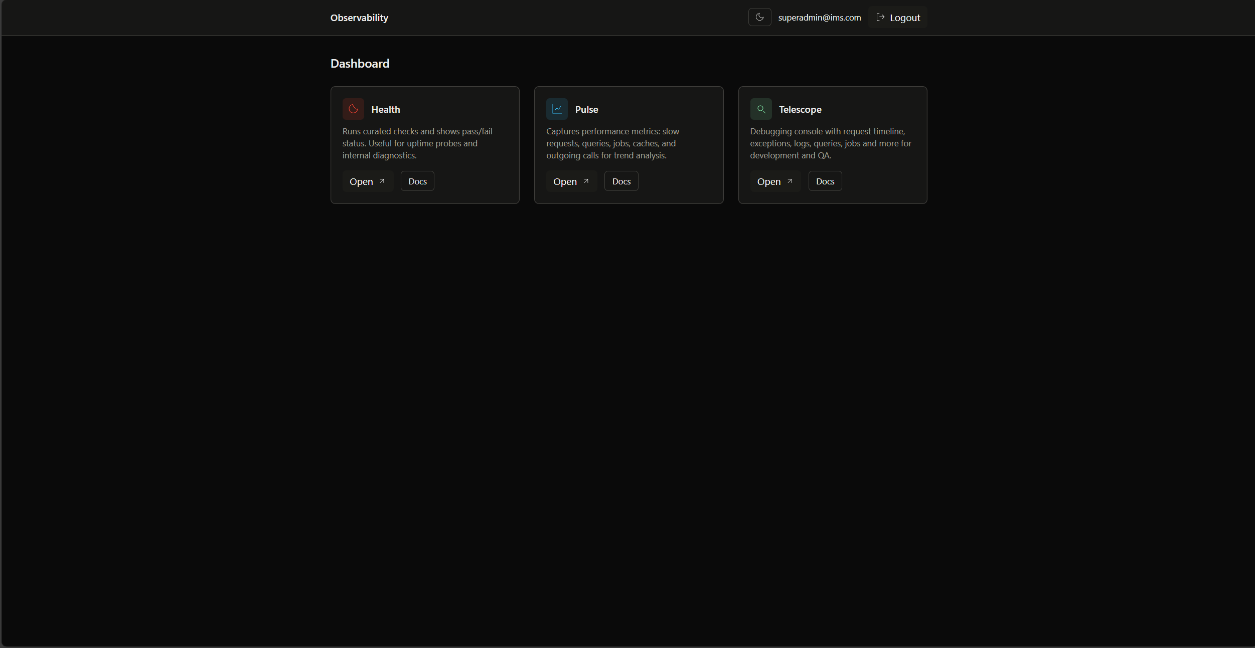 Observability Dashboard