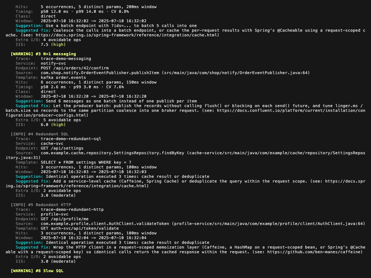 page 2: redundant HTTP, slow SQL, slow HTTP