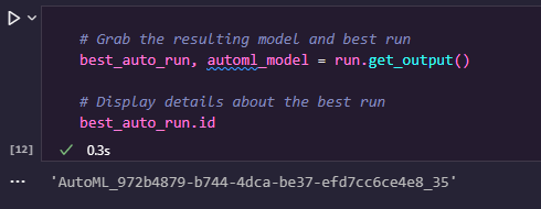 AutoML Best Run ID