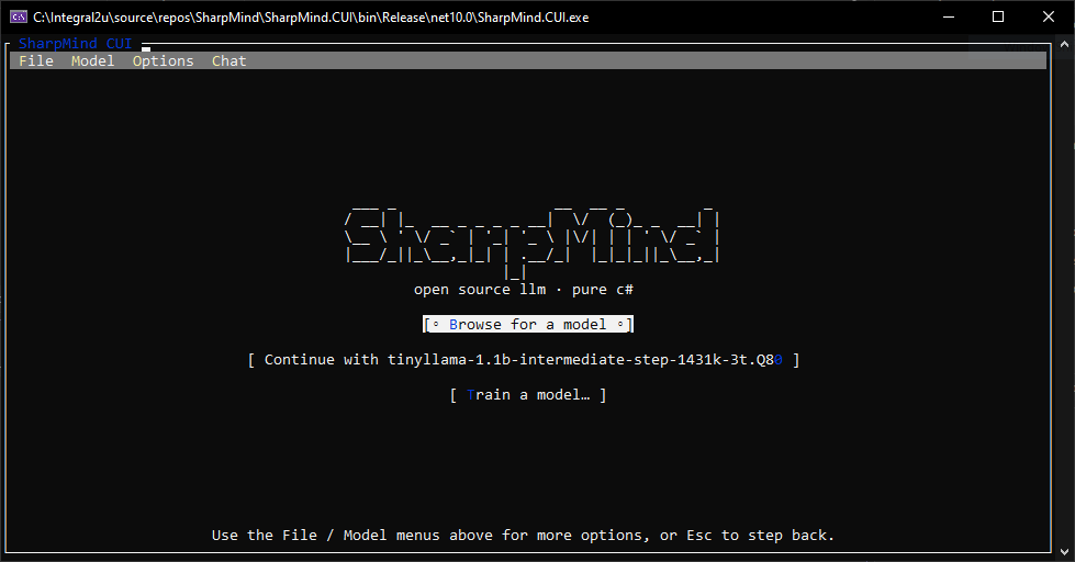 Welcome screen