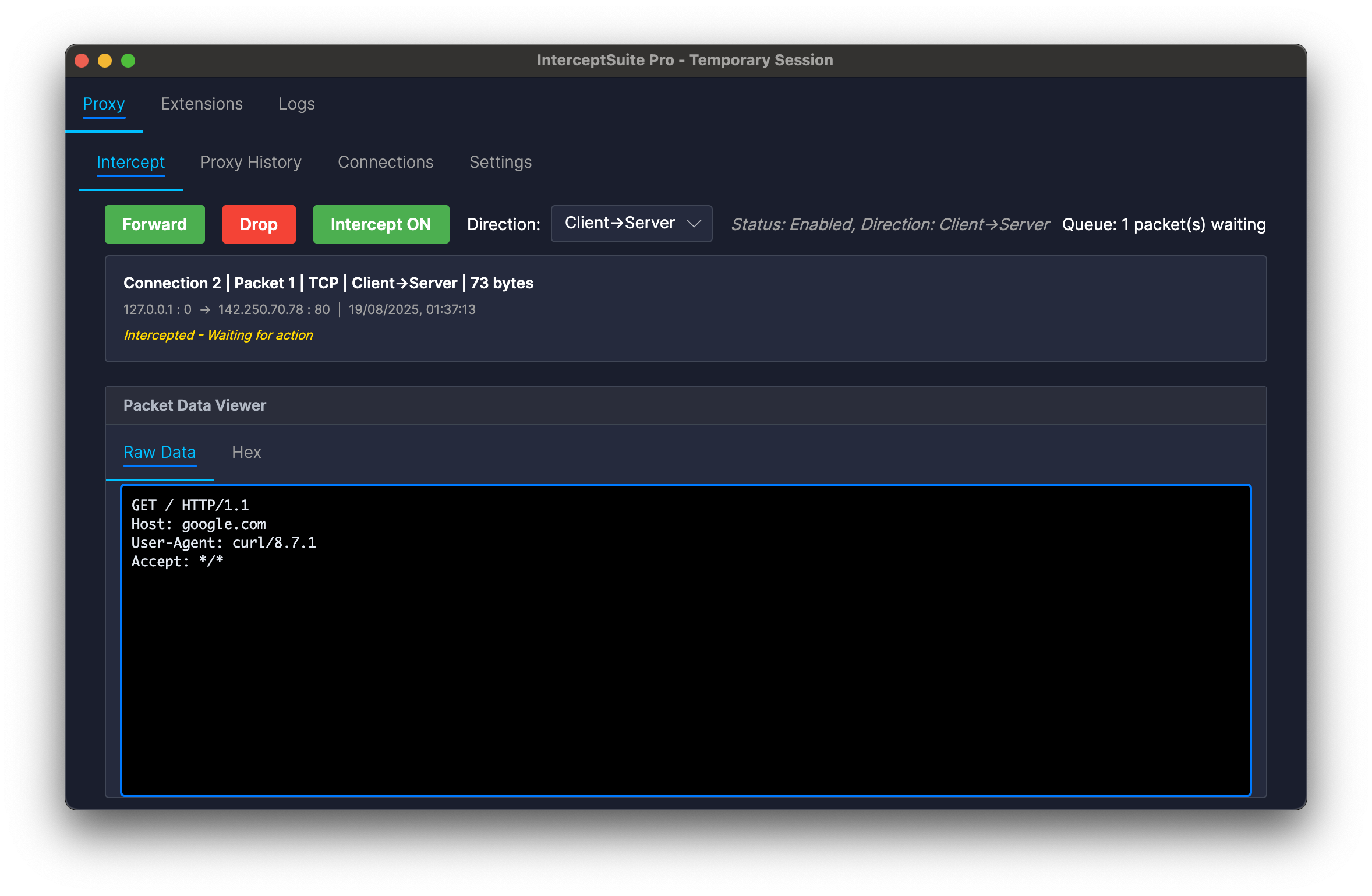 Intercept Tab