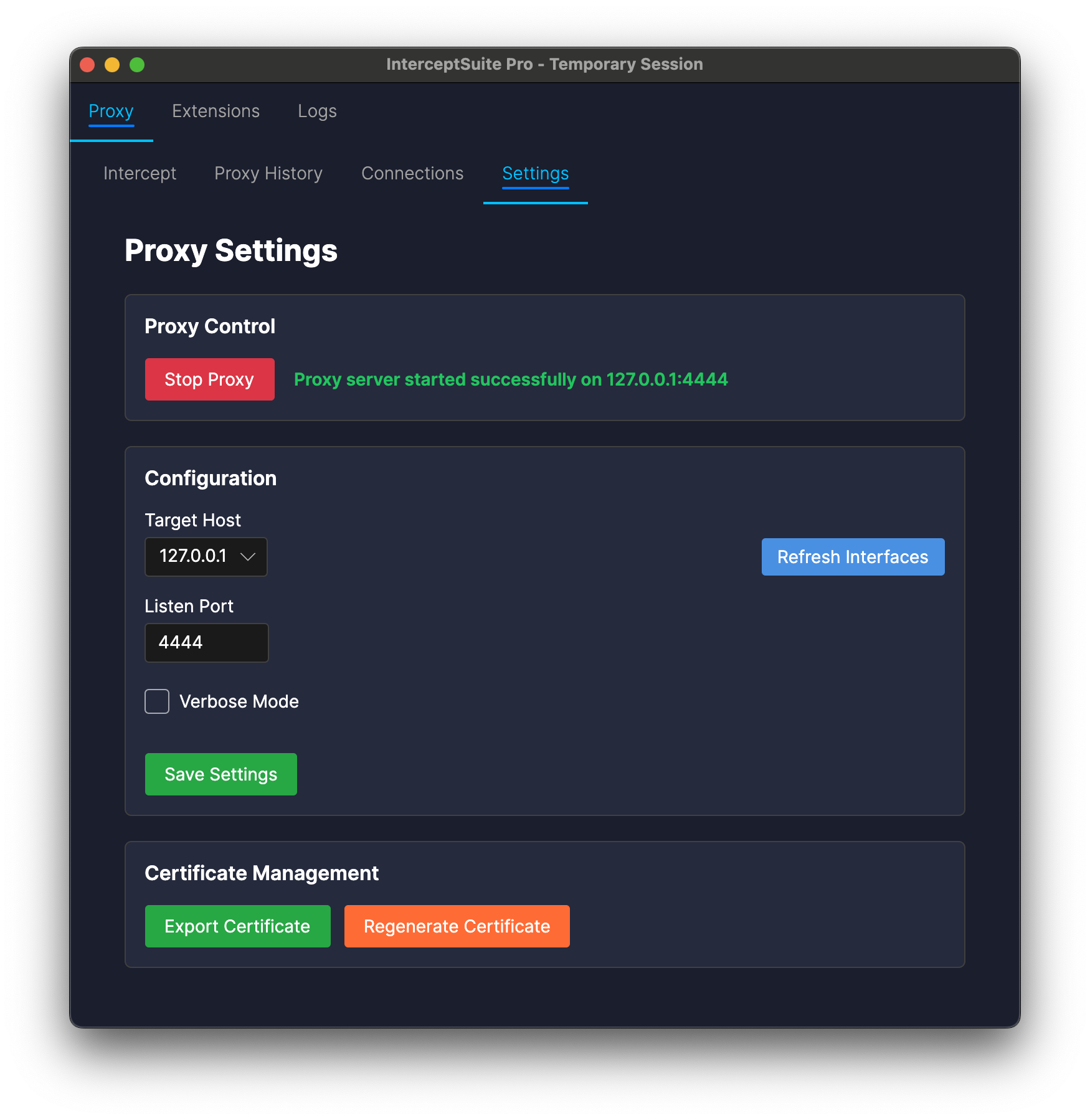 Settings Tab