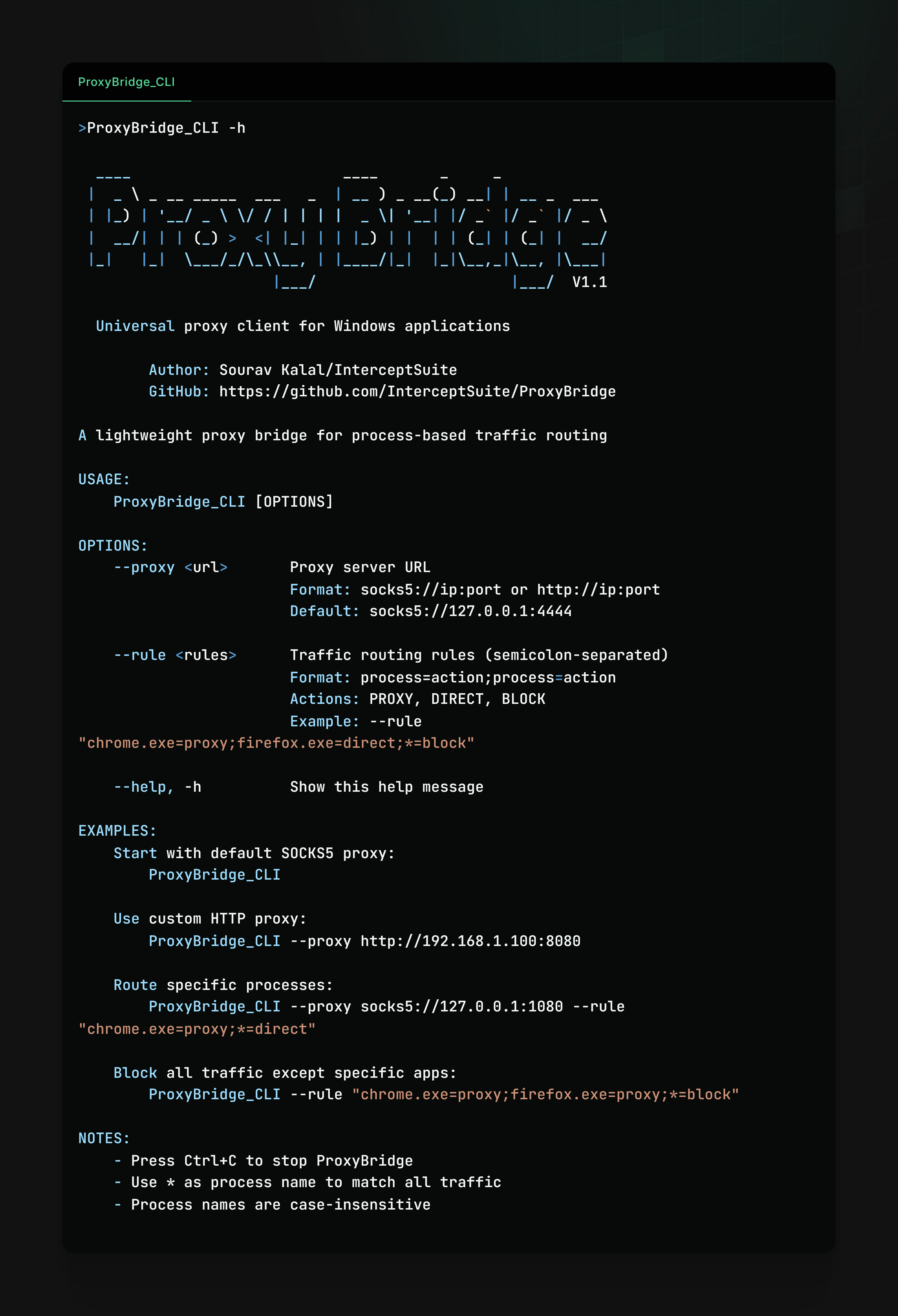 ProxyBridge CLI