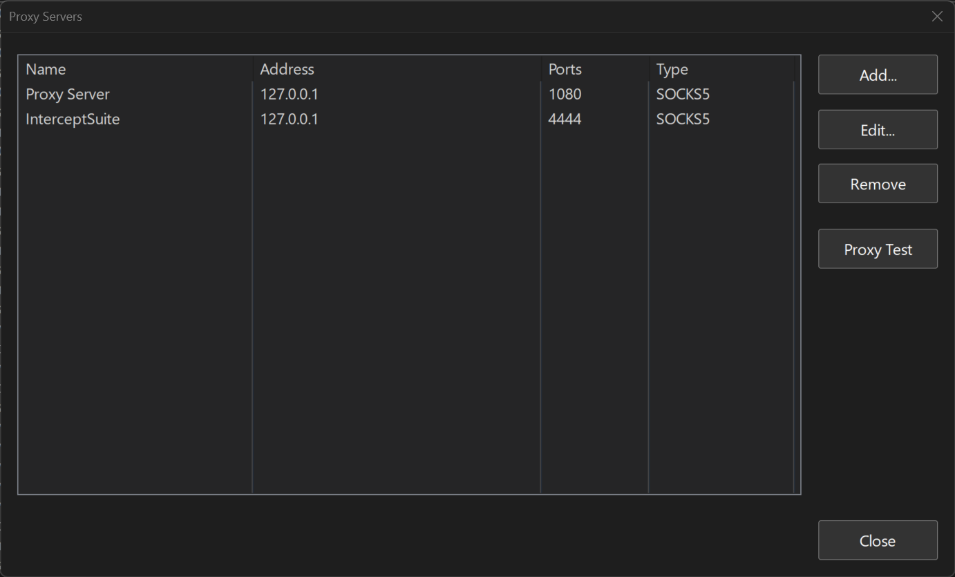 Proxy Settings